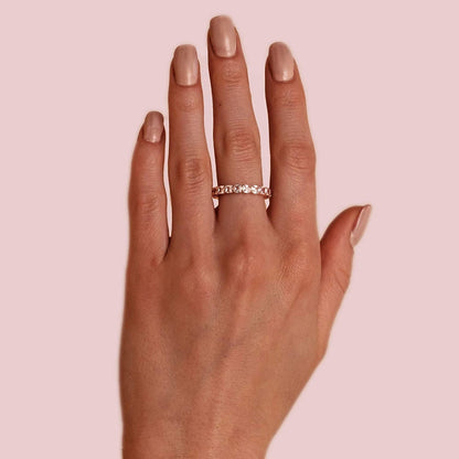 14K Gold Plated Rings Cubic Zirconia Love Ring | 3Mm Cushion Cut Stackable Rings