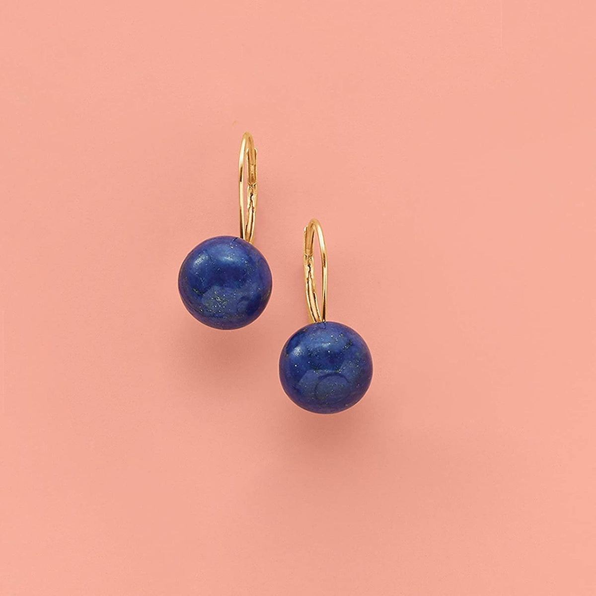 Lapis Earrings in 14Kt Yellow Gold