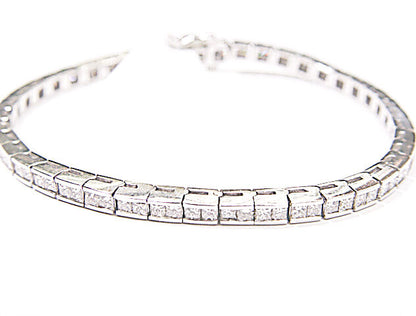 86 PRINCESS CUT DIAMONDS CHANNEL SET TENNIS BRACELET DIAMOND TENNIS BRACELET