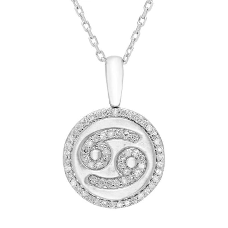 0.17 CT. T.W. Diamond Zodiac Symbol Pendant in Sterling Silver