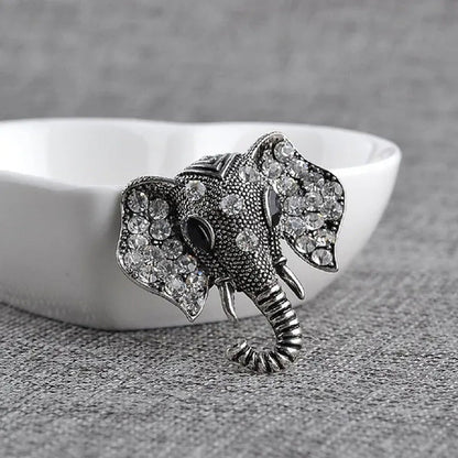 Retro Bronze Vintage Big Elephant Wedding Collar Brooches Pins