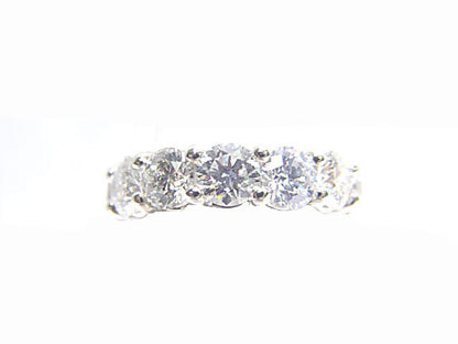 DIAMOND ROUND BRILLIANT SHAPE 13 STONE ETERNITY SET BAND COMMON PRONG BAND