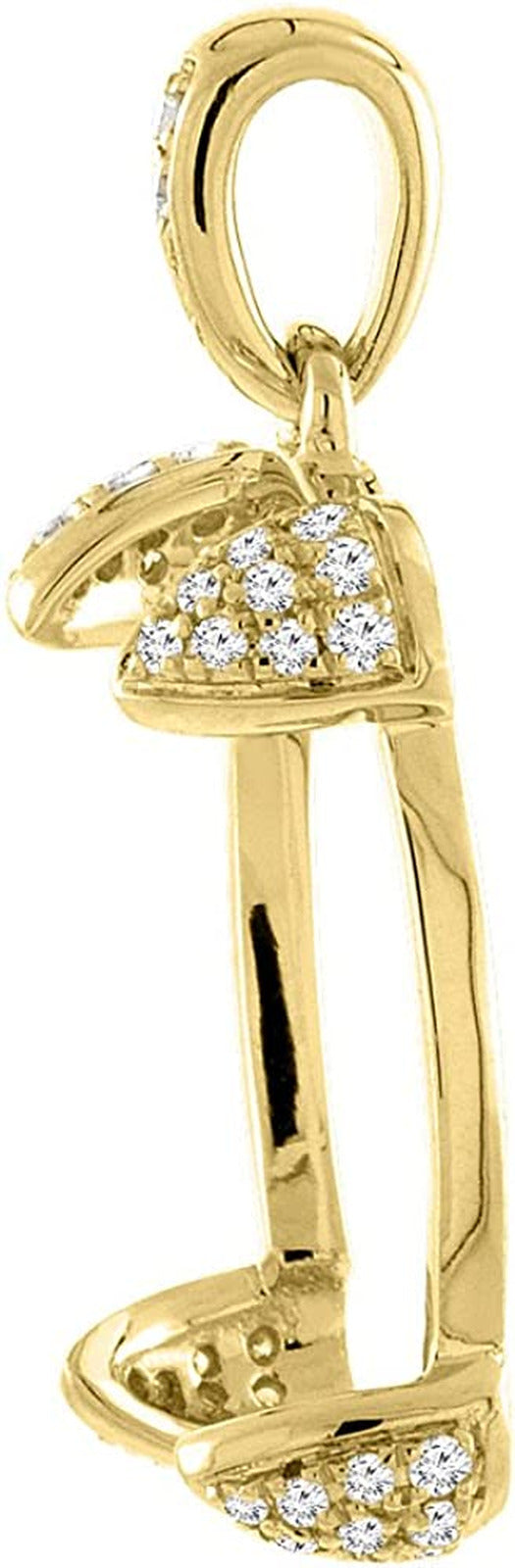 14K Yellow Gold Natural Lapis Necklace Oval 18X13 Mm with Diamond Accents