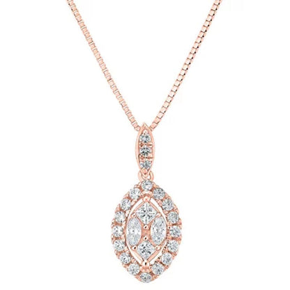 0.23 CT. T.W. Composite Diamond Marquise Frame Pendant in 14K Gold