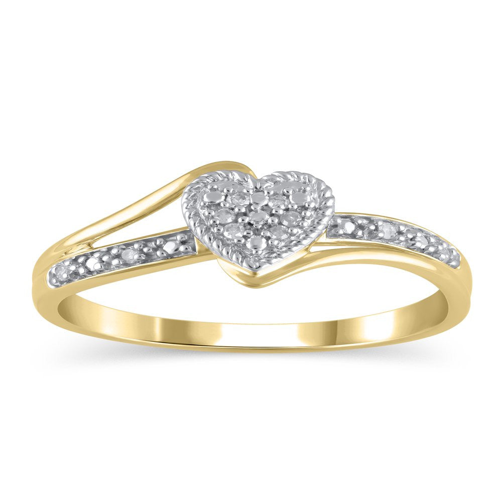 Diamond Accent (I3 Clarity, J-K Color) Hold My Hand Diamond Heart Promise Ring i