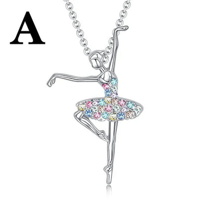 Elegant Fashion Creative Girl Necklace Ballet Sister Necklace Gift Suitable for