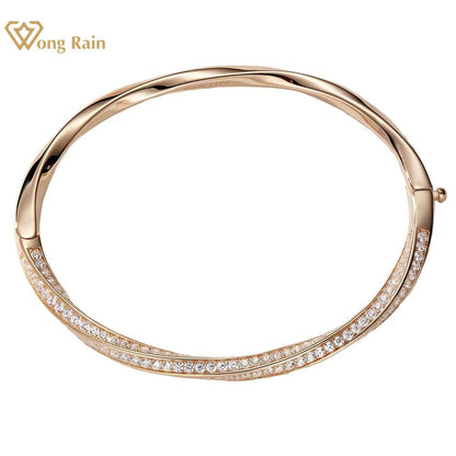 925 Sterling Silver Lab Sapphire High Carbon Diamond 18K Gold Plated
