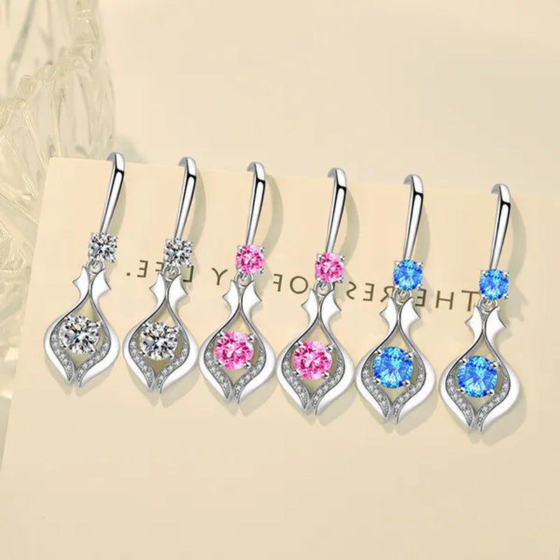 Fashion S925 Silver Earrings Ladies Temperament Earrings Water Drop Long Earring