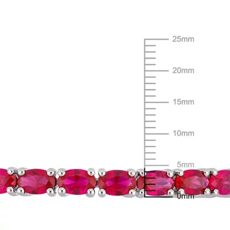 Created Ruby Bangle Bracelet in Sterling Silver
