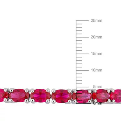 Created Ruby Bangle Bracelet in Sterling Silver