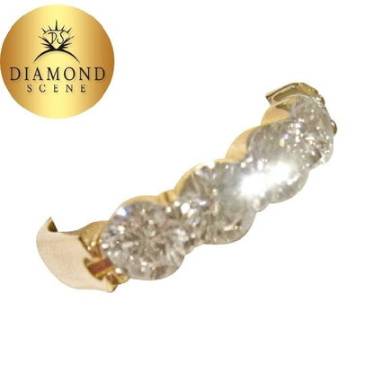DIAMOND FIVE ROUND BRILLIANT COMMON PRONG SET BAND