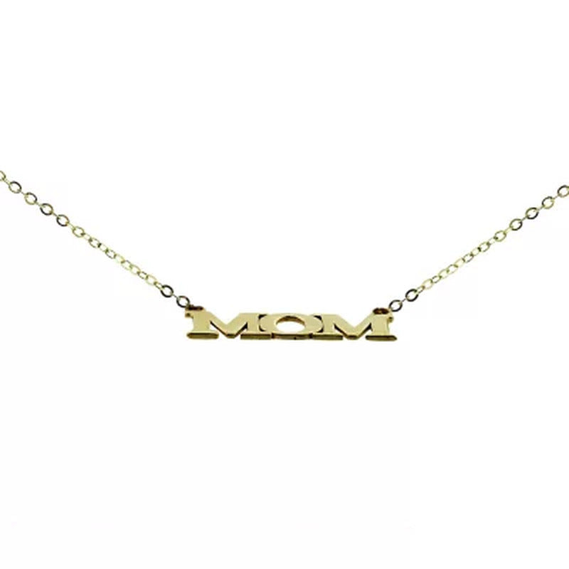 14K Gold Mom Necklace, 18"