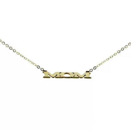 14K Gold Mom Necklace, 18"