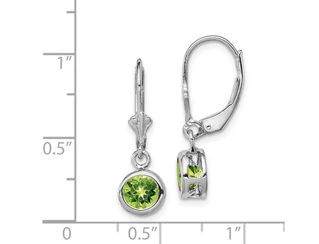1.80 Carat (Ctw) Green Peridot Drop Earrings in Sterling Silver
