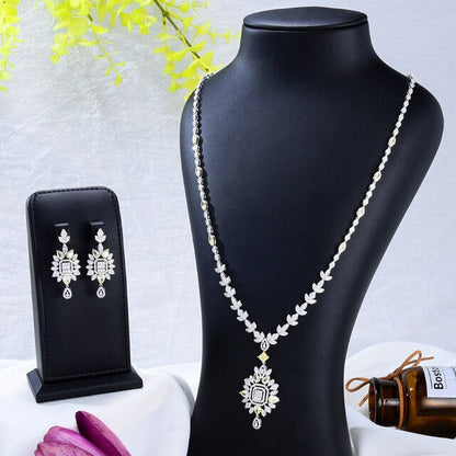 Big Fashion Luxury Waterdrop Statement Jewelry Set for Women Wedding Party