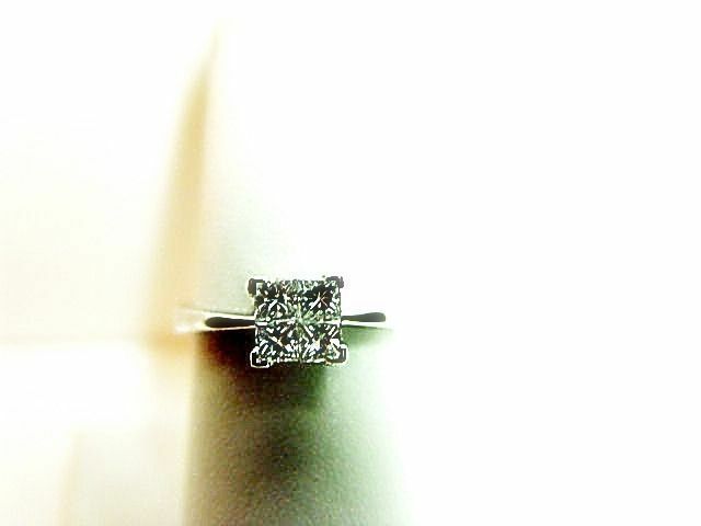 DIAMOND .80 CT G VS1 CLARITY PRINCESS SHAPE 4 STONE INVISIBLE SET BAND 18 KARAT