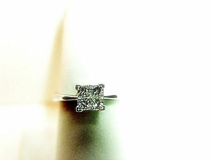 DIAMOND .80 CT G VS1 CLARITY PRINCESS SHAPE 4 STONE INVISIBLE SET BAND 18 KARAT