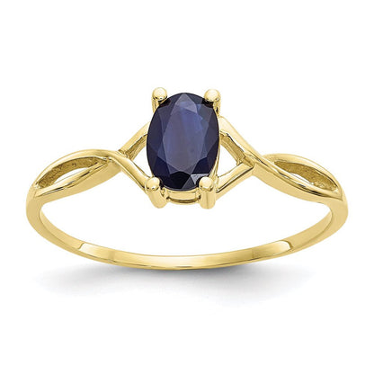 10 Karat Yellow Gold Genuine Sapphire Birthstone Ring