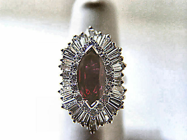 RUBY MARQUISE SHAPE 11.05X5.80X2.60MM DIAMOND RING