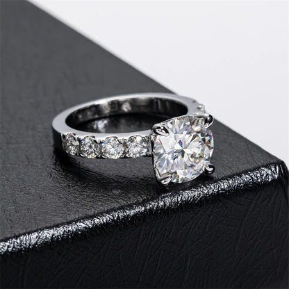 Real 3.5Ct 9.5Mm D Color Moissanite Wedding Rings for Women Top Quality 18K