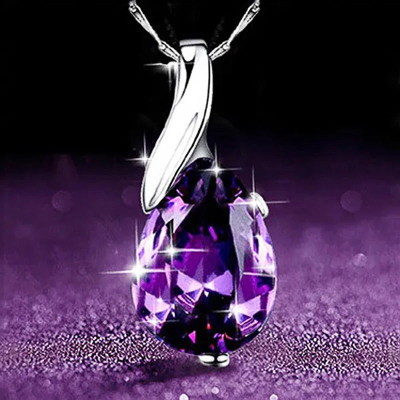 4 Styles High Quality New Arriving Women Charm Crystal Amethyst Diamond Pendant