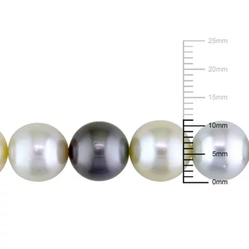 Allura 9-11 Mm Multi-Colored South Sea and Tahitian Pearl Necklace in 14K Yellow