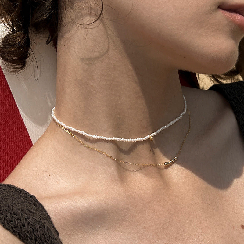 925 Sterling Silver Simple Retro Jewelry Stacking Temperament Choker Collarbone