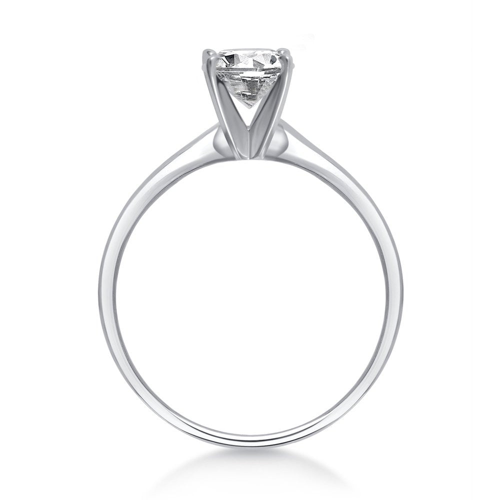 Arista 0.50 Carat T.W. round White Diamond Solitaire Ring in 14K White Gold (H-I