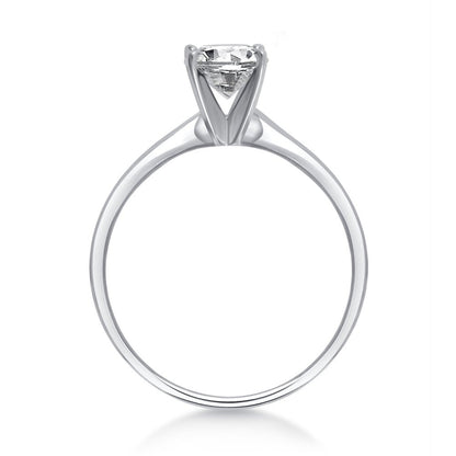 Arista 0.50 Carat T.W. round White Diamond Solitaire Ring in 14K White Gold (H-I