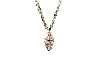ONE MARQUISE CUT DIAMOND SOLITAIRE PENDANT 2 PRONG SET