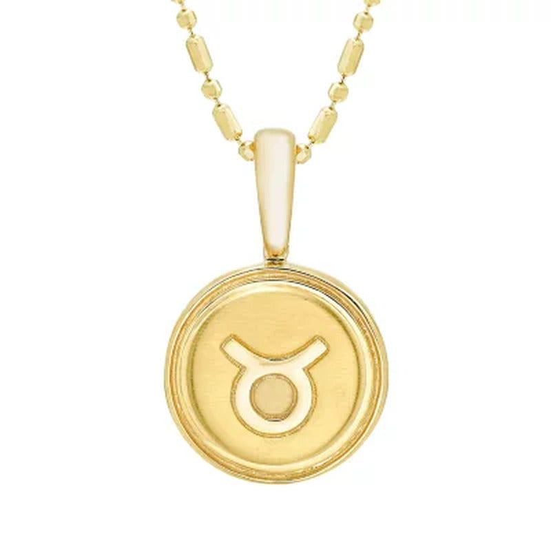 14K Yellow Gold Zodiac Symbol Pendant, 16-18"