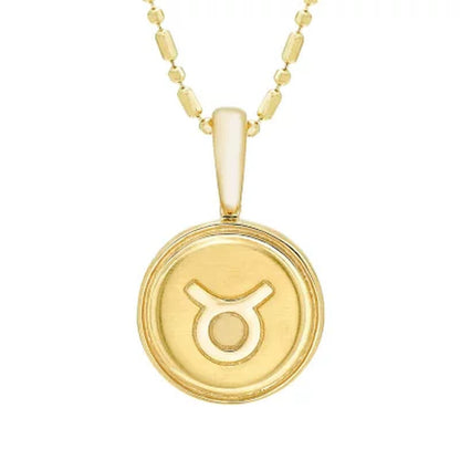 14K Yellow Gold Zodiac Symbol Pendant, 16-18"