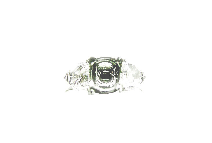 DIAMOND 2 HALF MOON STEP SHAPE SIDE STONE SETTING SET DIAMOND