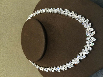 DIAMOND NECKLACE 35 ROUND 70 PEAR 70 MARQUISE SHAPE DIAMOND CHOKER SET NECKLACE
