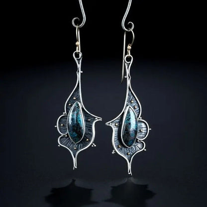 925 Silver Turquoise Earrings Dangle Hoop Earring Anniversary Proposal Gift Part