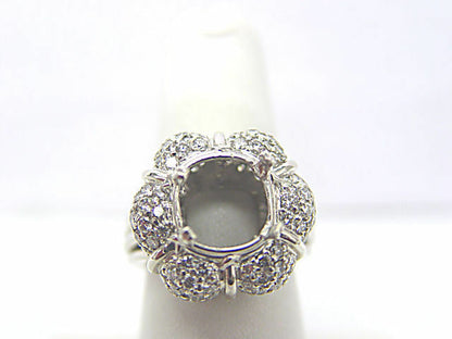 DIAMOND ROUND BRILLIANT PAVE SET SETTING SET 4 PRONG