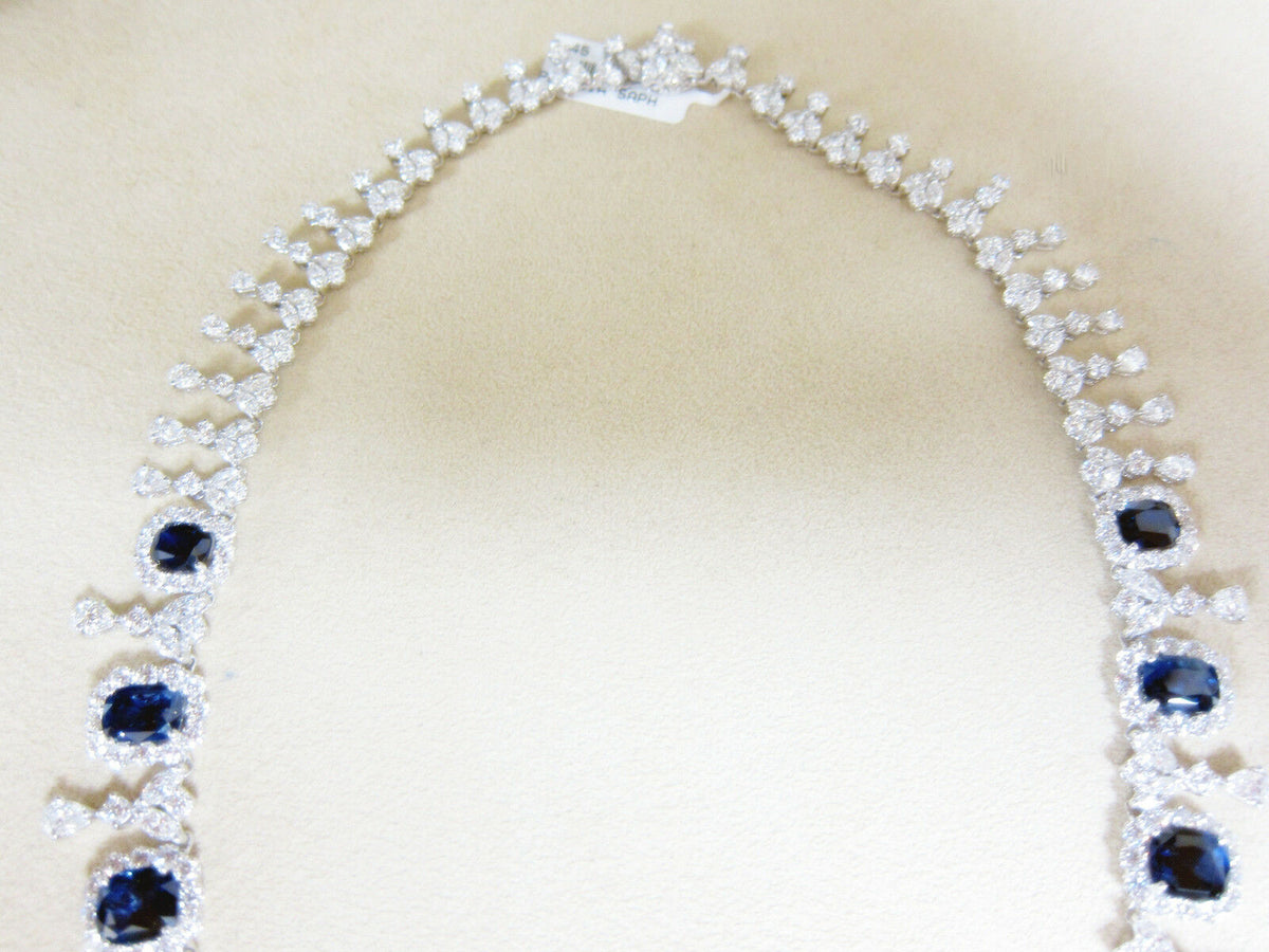 GIA CERTIFIED 14 CUSHION SHAPE 17.48 CT CENTER SAPPHIRE WITH NATURAL DIAMOND
