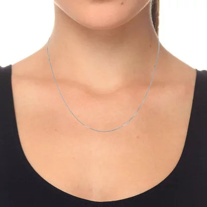 Adjustable Box Link Chain Necklace, .85Mm in 14K Gold