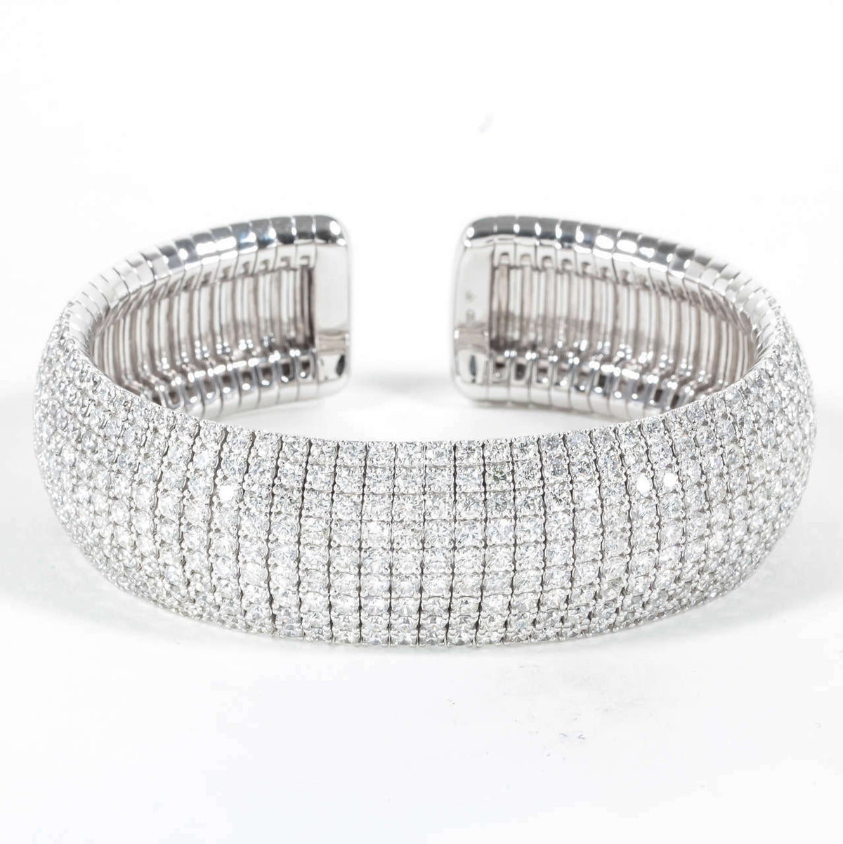 Classic Diamond Cuff Spring Bangle