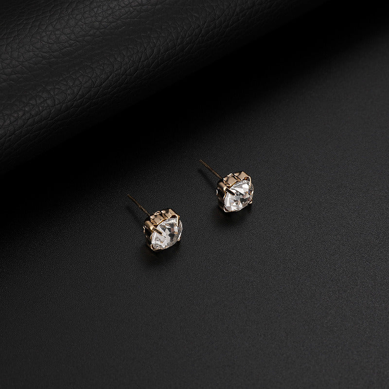 Two-Piece Key Alloy Diamond Necklace and Earrings