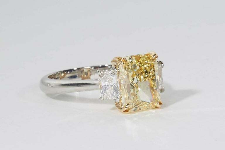 GIA Certified Fancy Yellow Diamond Engagement Ring