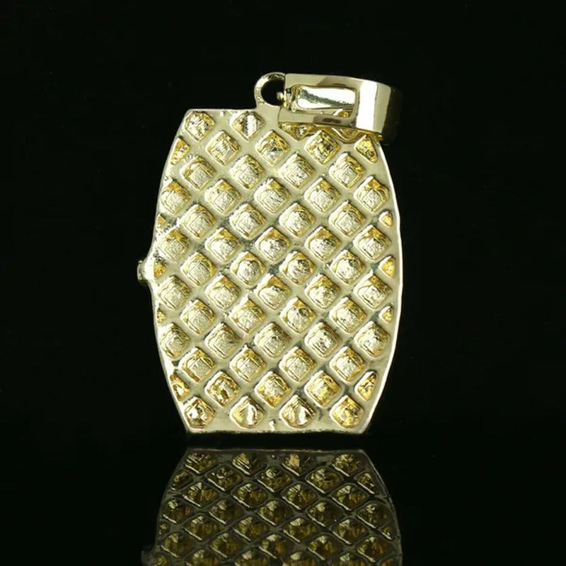 14K Gold PT Watch Fully Diamond Lad Cut Pendant Hip Hop Style 4Mm 24" Franco Cha
