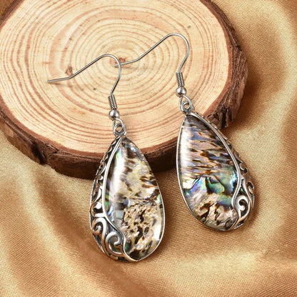 Unique Abalone Shell Stylish Dangle Drop Earrings for Women Stainless Steel Fash