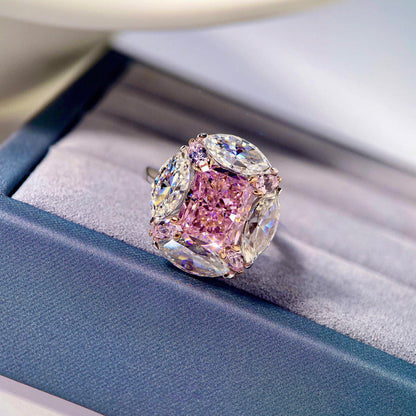 925 Sterling Silver Bubblegum 4 Carat Marquise Ring