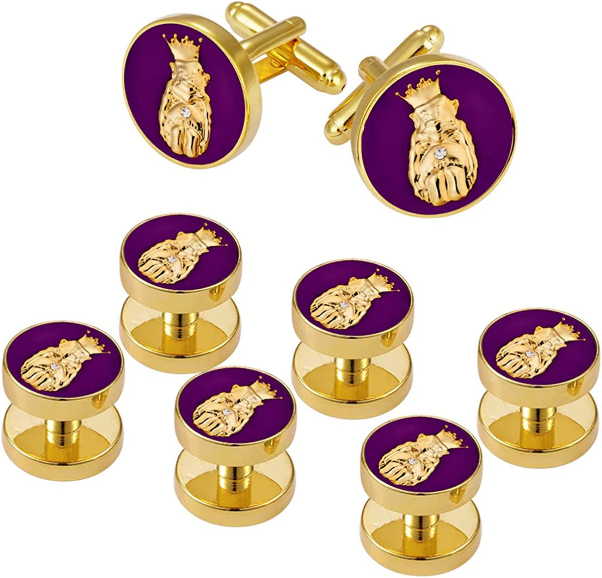 4031849 Pair of Jester Cuff Links and Set of 6 Shirt Studs Tuxedo Formal Dress R