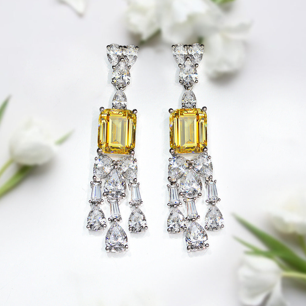 Vintage Geometric Diamond Women'S Earrings