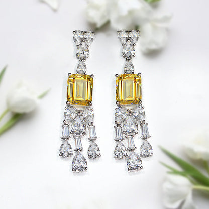 Vintage Geometric Diamond Women'S Earrings