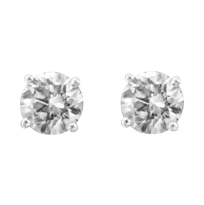 DIAMOND STUD 2.01 CT TOTAL WEIGHT EARRING ROUND BRILLIANT SHAPE STUD EARRING