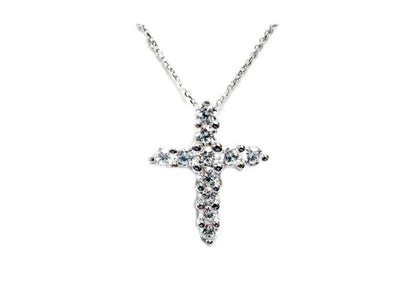 DIAMOND ELEVEN STONE ROUND BRILLIANT PRONG SET CROSS