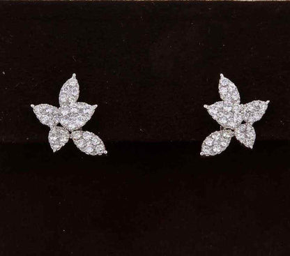 Classic Diamond Gold Cluster Earrings